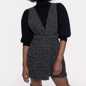 Zara Black and White Tweed Dress